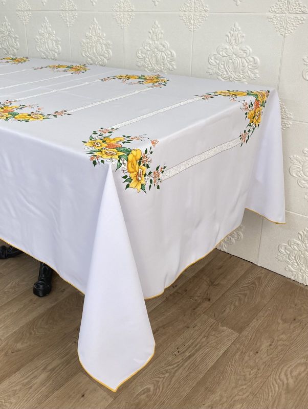 Скатертина Print 145х220 великодня Easter Eggs Yellow White