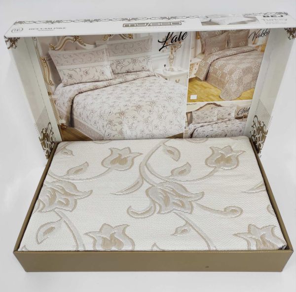 Покривало My Bed Жакард 240x260 з наволочками Lale Bej