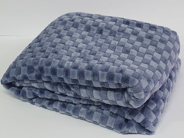 Покривало велюр шахмати 150х200 Blue
