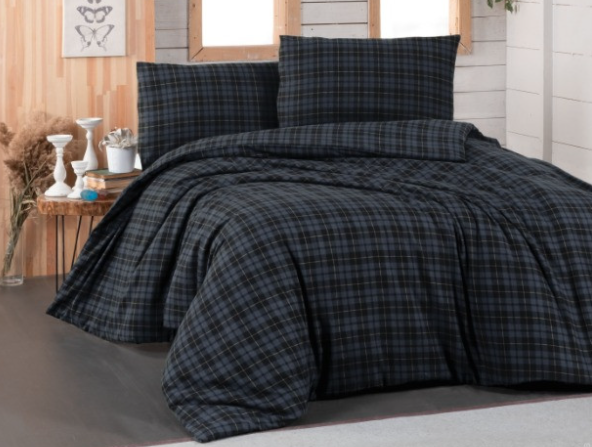 Постільна білизна Cotton Collection фланель 200x220 Navy Plaid 2