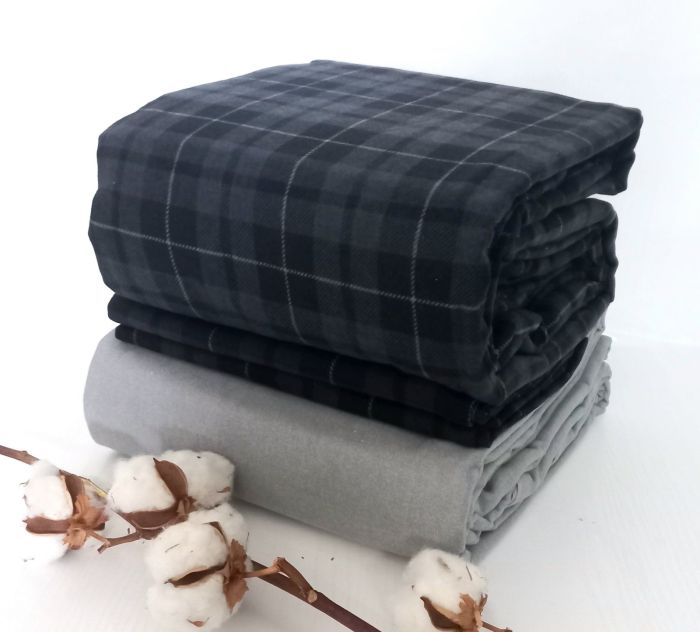 Постільна білизна Cotton Collection фланель 200x220 Navy Plaid 2