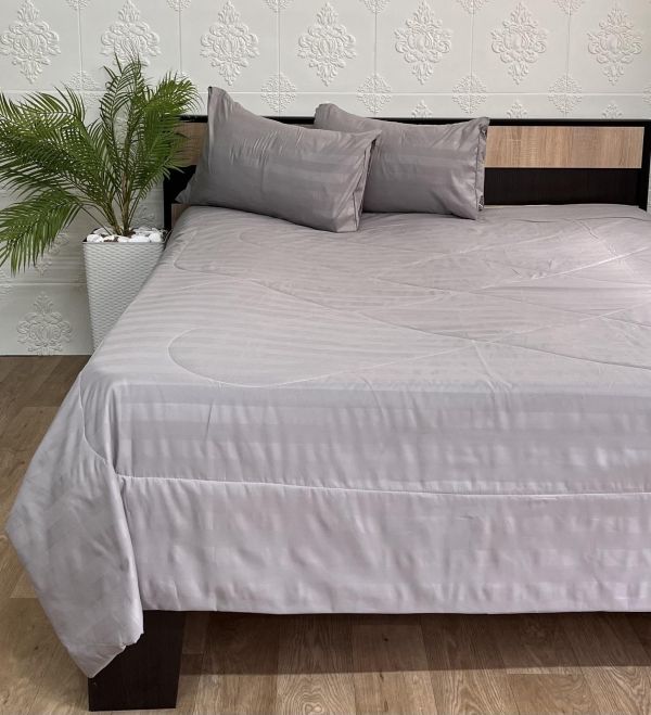Набір постільної білизни з літньою ковдрою Colorful Home 150х210 см Grey