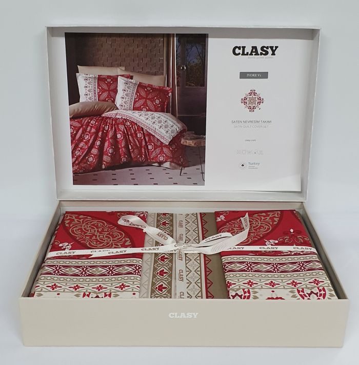 Постільна білизна CLASY сатин 200x220 см Ivore v1