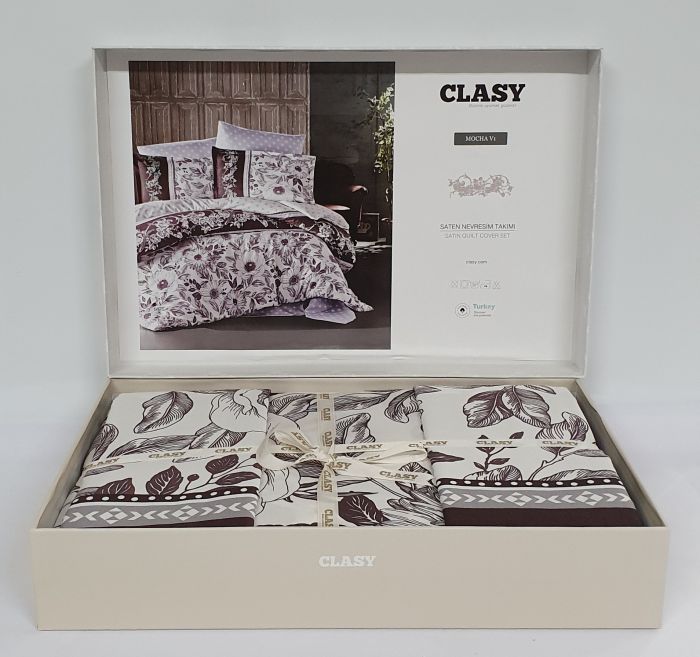 Постільна білизна CLASY сатин 200x220 см Mocha v1