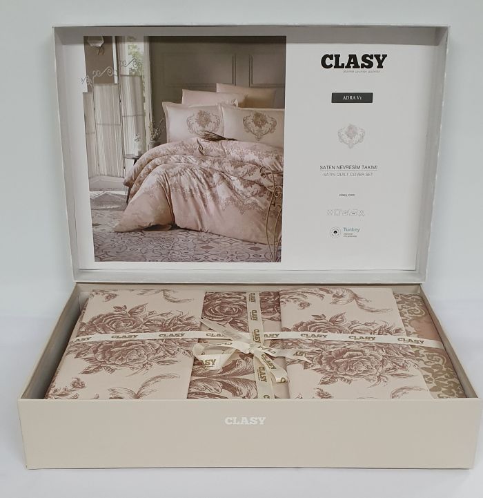 Постільна білизна CLASY сатин 200x220 см Adra v1