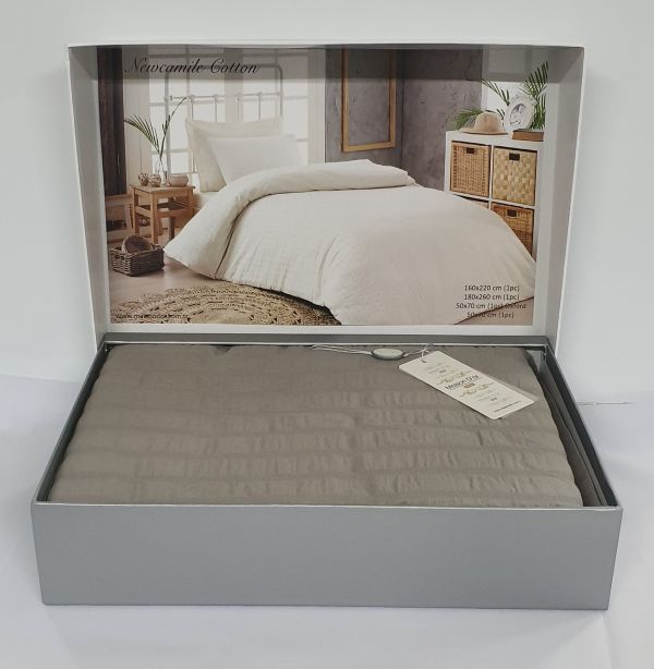 Постільна білизна Maison D'or сатин жатка 200х220 New Camile Cotton L.Grey