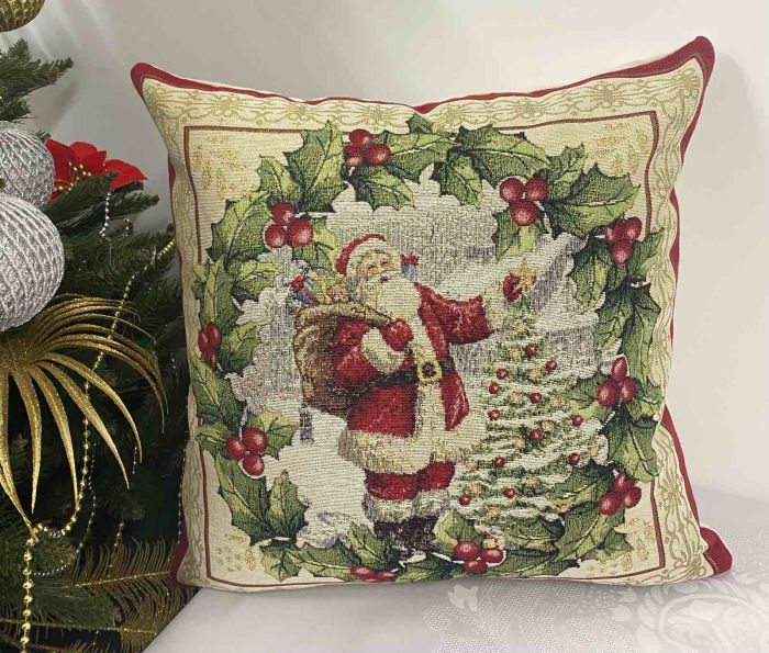 Наволочка гобеленова новорічна 42*42 HG17