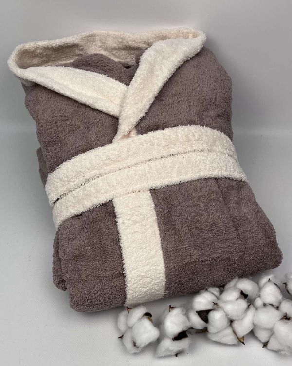 Халат Cottonize cod800 Brown-White 4XL