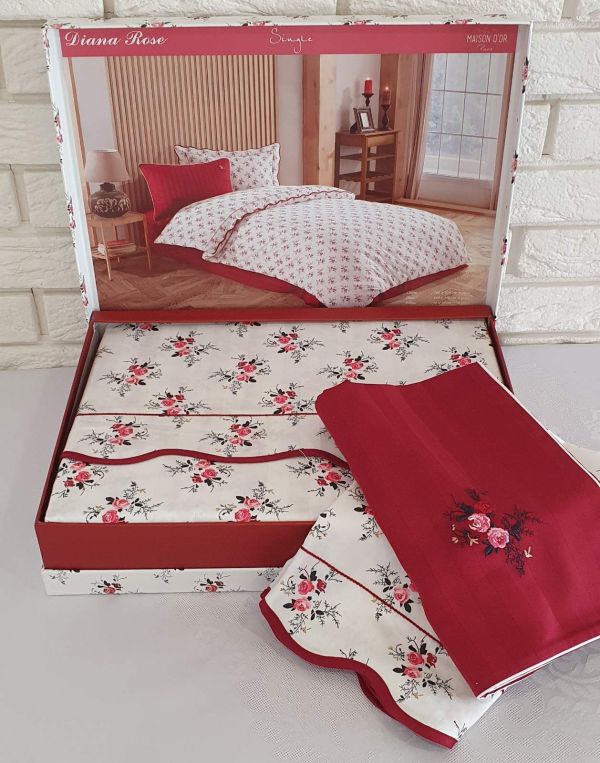 Постільна білизна Maison D'or сатин 160х220 Diana Rose Red
