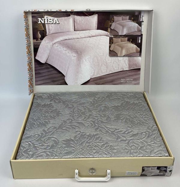 Покривало Moda Box 240х260 з наволочками Nisa Gri