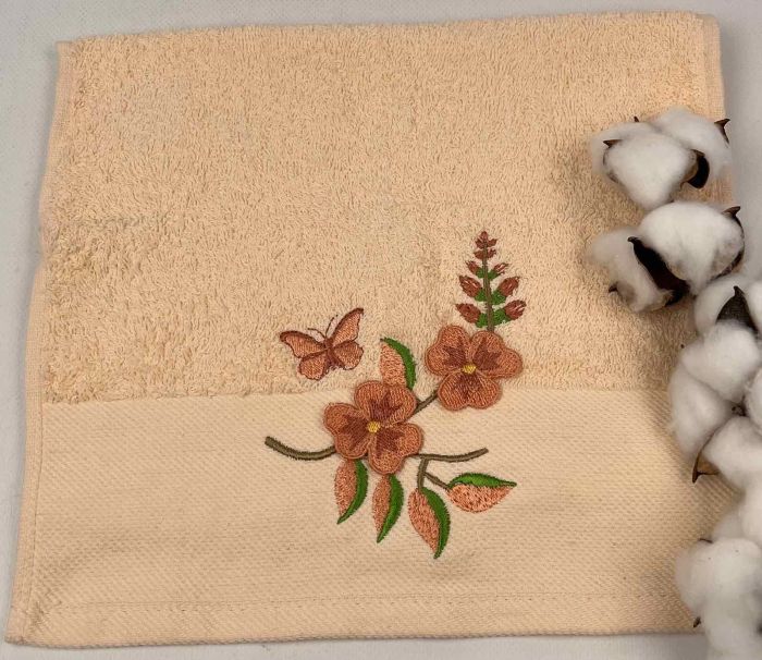 Махровий рушник Ma Me 30х50 Flowers 2 Peach