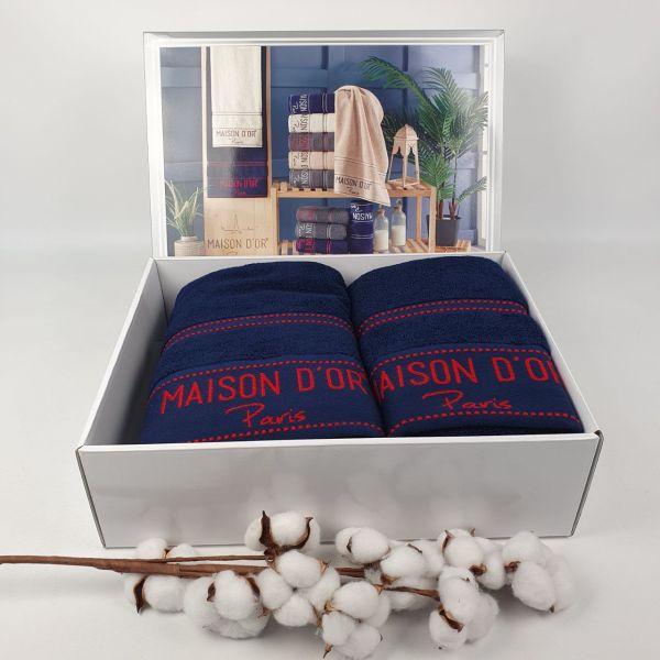 Рушники Maison D'or 2шт Navy-Red