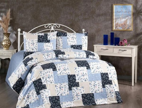 Постільна білизна Belizza фланель 160x220 Plaid Blue