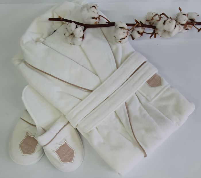 Халат чоловічий Maison D'or Boswell Braun bindet White S