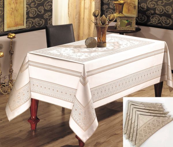 Скатертина Sagol тефлон 160x260 St-052 Cappucino + 8 серветок *