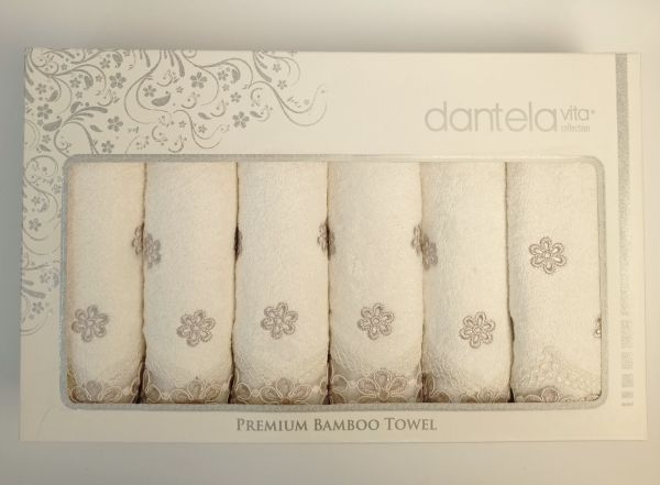 Набір рушників 6шт Dantela Bamboo Fransiz 5900 Krem