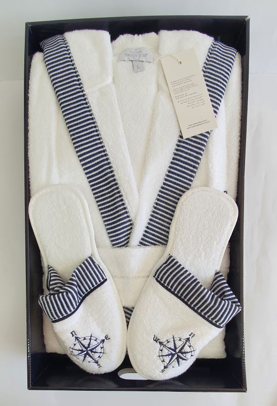 Халат чоловічий Maison D'or Marine Klub White S