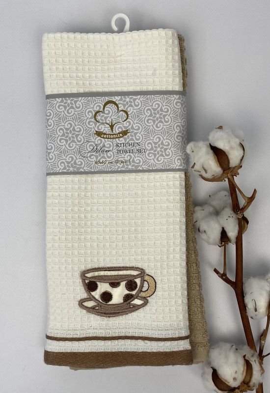 Набір кухонних рушників 2 шт Cottonize Cup Beige