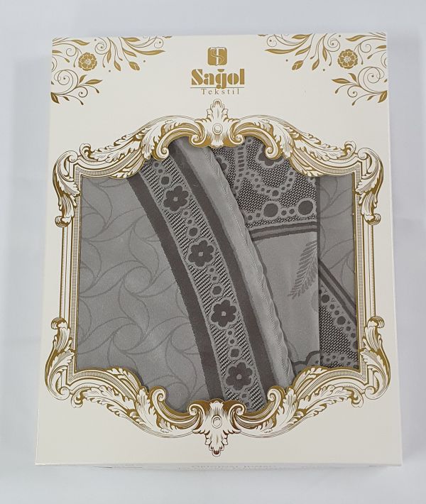 Скатертина Sagol тефлон 160x300 ovale St-052 Grey в коробці *