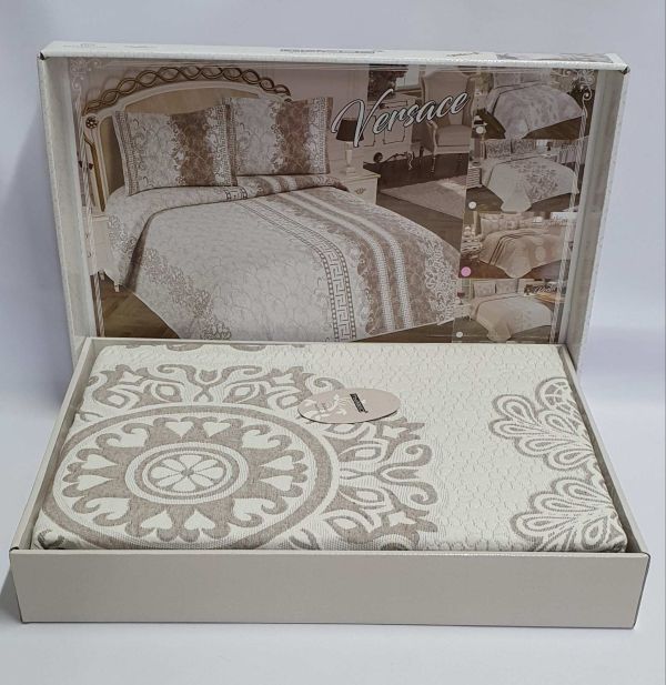 Покривало My Bed Жаккард 240x260 з наволочками Onella Cappucino