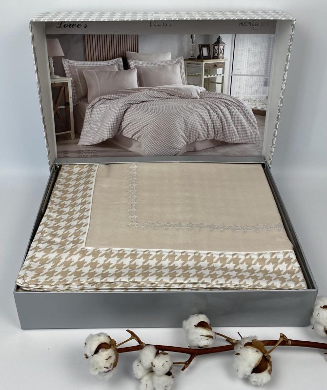 Постільна білизна Maison D'or сатин 200х220 Lowe's Beige