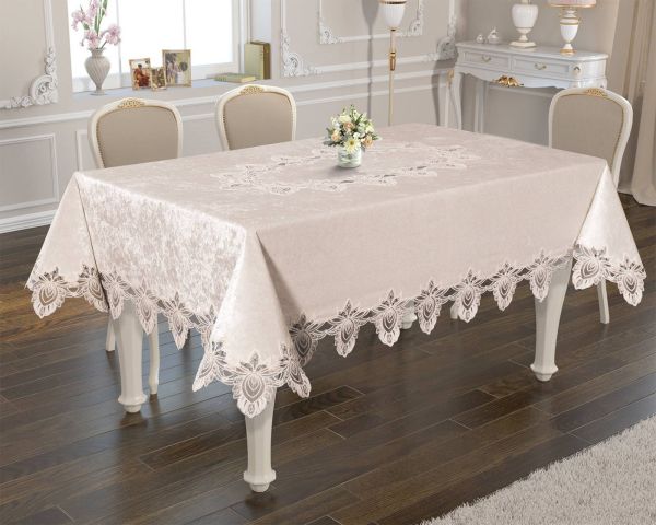Скатертина Велюр Acme Tekstil 160x350 Cinar Krem PVS