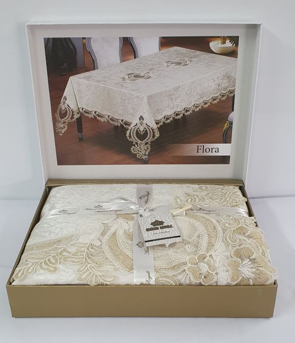Скатертина Велюр Maison Royale 160x400 Flora Cream