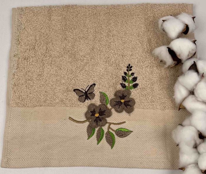 Махровий рушник Ma Me 30х50 Flowers 2 Beige