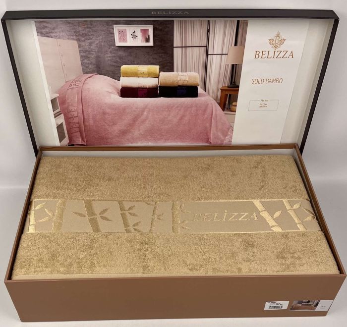 Простирадло махрове Belizza Vip Bamboo 200х220 Bej