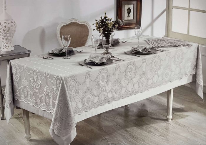 Скатертина Set Maison D'or 160x320+150x310+8pcs+8psc Marinella T.Cloth Grey