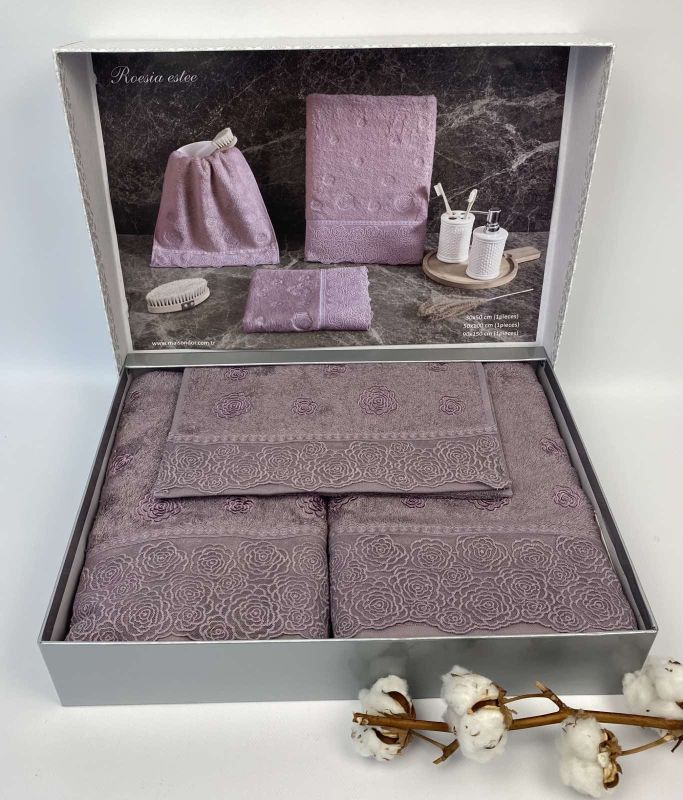 Рушники Maison D'or 3шт Roesia Este Lilac