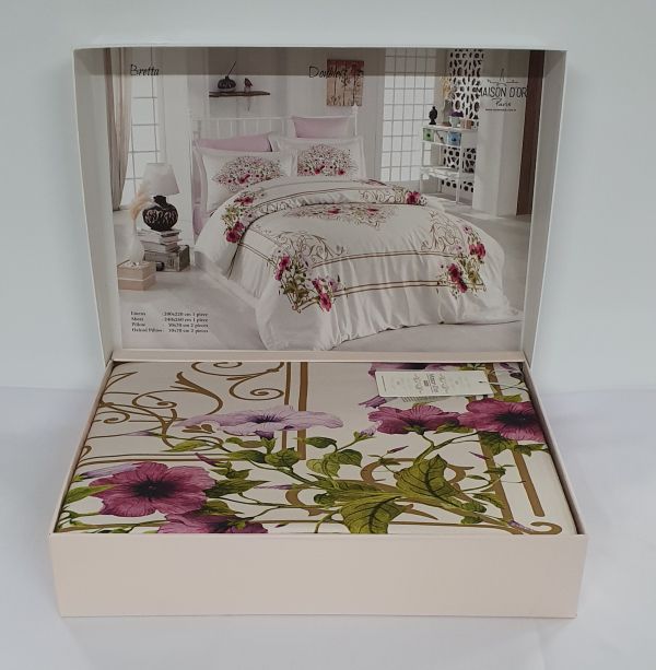 Постільна білизна Maison D'or сатин 200х220 Bretta-Krem Rose