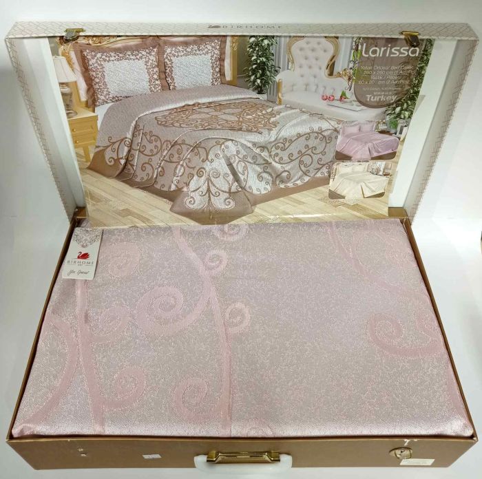Покривало Birhome Larissa 260x260 з наволочками Pudra