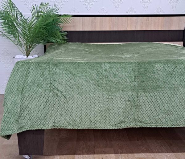 Покривало велюр без упаковки 200х220 Green (1182)