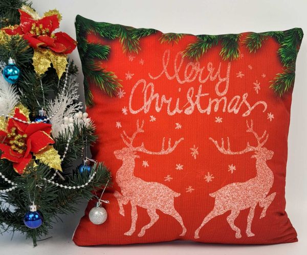 Наволочка велюр 45x45 Deer Red