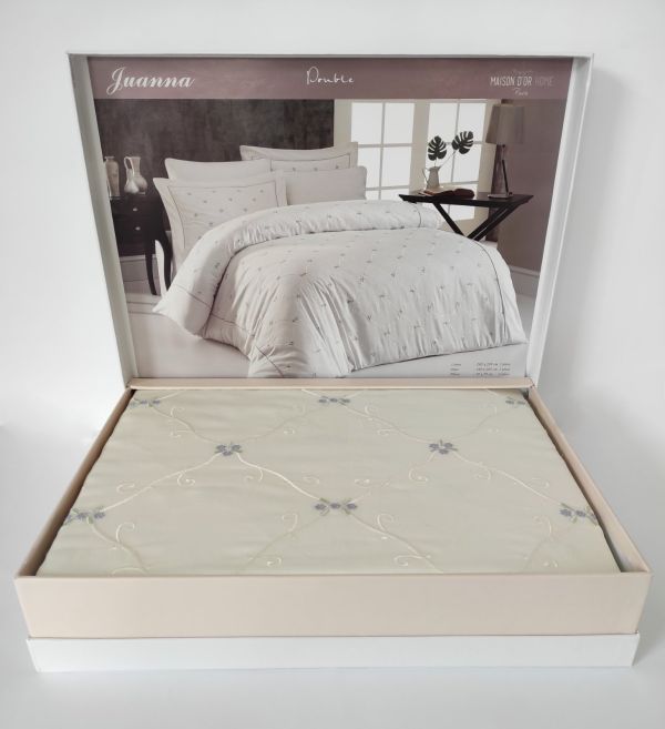 Постільна білизна Maison D'or сатин 200х220 Juanna Ecru Lilac
