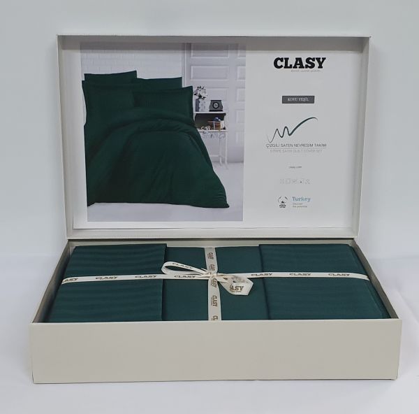 Постільна білизна CLASY страйп-сатин 200x220 см Yesil