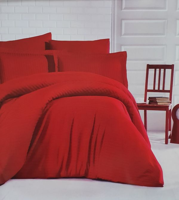 Постільна білизна CLASY страйп-сатин 200x220 см Kirmizi