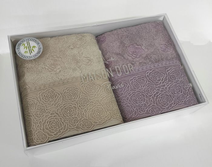 Рушники Maison D'or 2шт Roesia Estee Beige Lilac