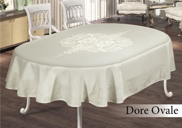 Скатертина тефлон Maison Royale 160*220 Ovale Dore White