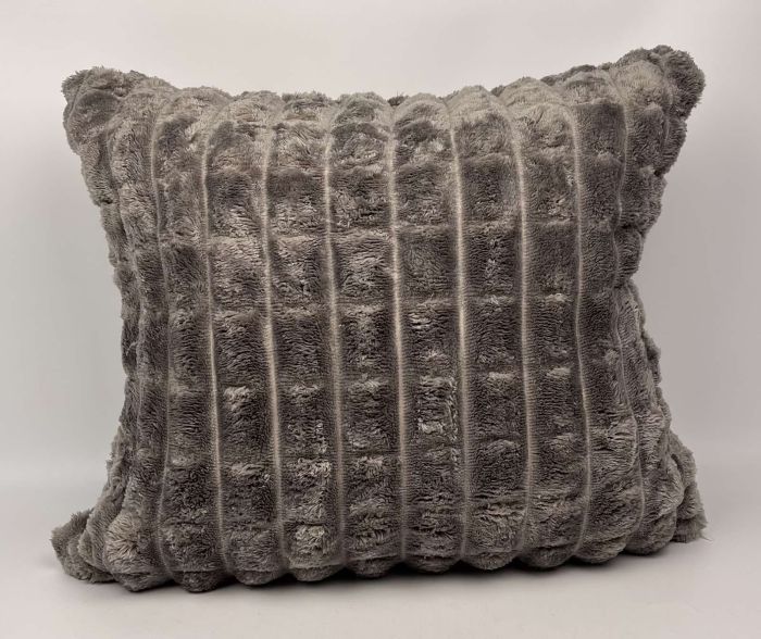 Наволочка велюрова "Клітка" 50x50 Grey