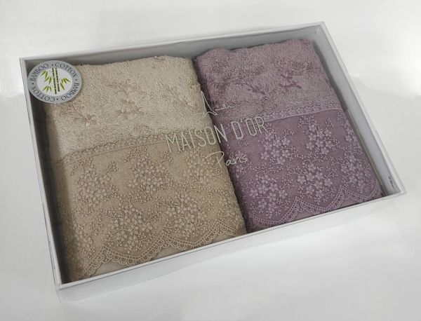 Рушники Maison D'or 2шт J.Simone Beige Lilac