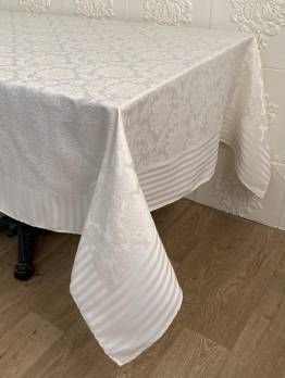 Скатертина тефлонова Masali 160x260 Jumbo-2 Krem PVS уцінений товар