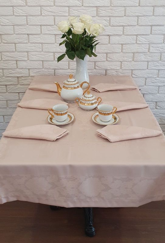Скатертина Sagol тефлон 160x300 St-060 Cappucino + 8 серветок 45 см *