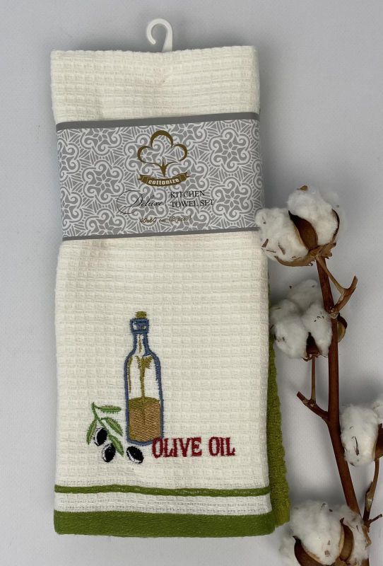 Набір кухонних рушників 2 шт Cottonize Olive oil Green