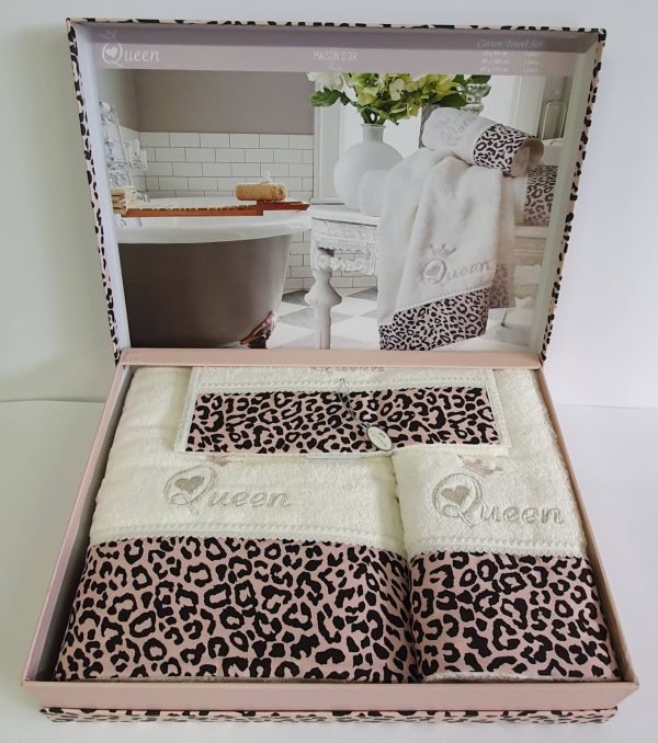 Рушники Maison D'or 3шт Queen Ecru Rose Color
