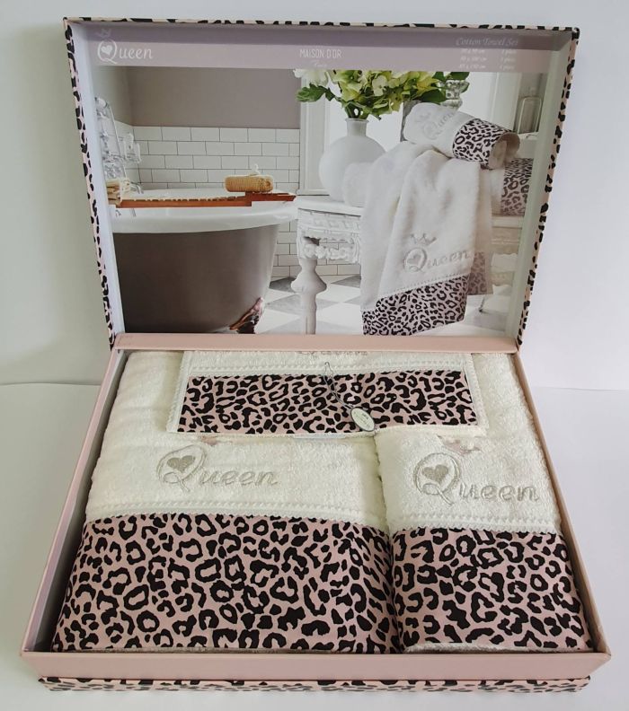 Рушники Maison D'or 3шт Queen Ecru Rose Color