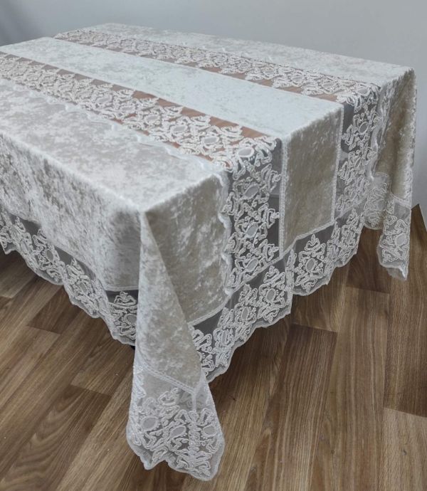 Скатертина Велюр Acme Tekstil 160x300 Charment Capiccino PVS