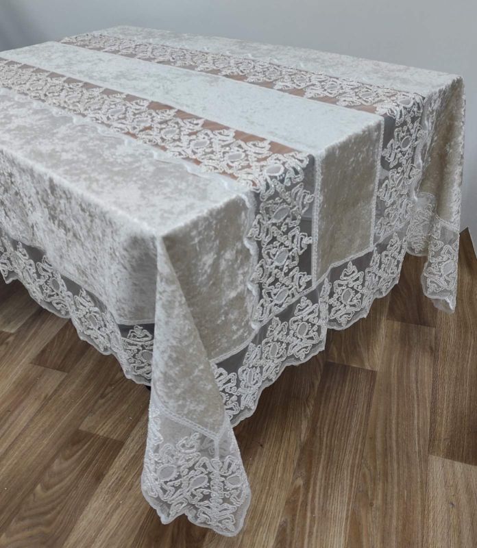 Скатертина Велюр Acme Tekstil 160x300 Charment Capiccino PVS