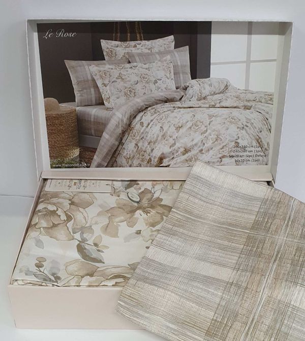 Постільна білизна Maison D'or ранфорс Le Rose 200х220 Beige